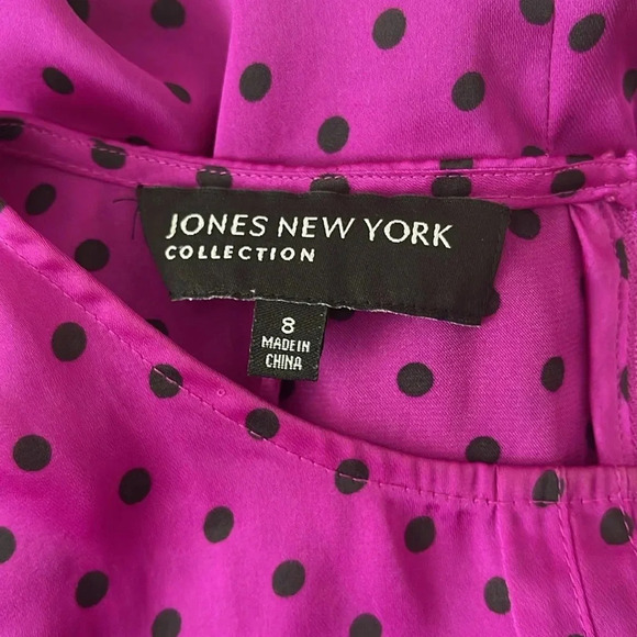 Jones New York Collection Purple Polka Dot Sleeveless Blouse Size 8 - Picture 3 of 5